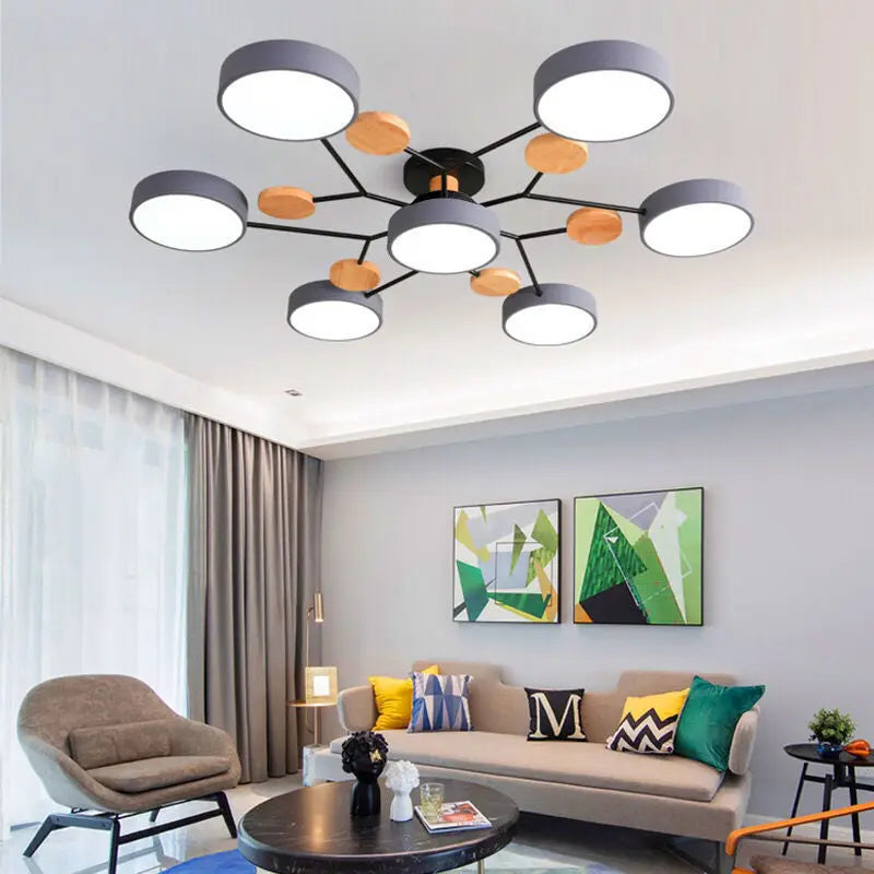 Nordic Wooden LED Ceiling Lamp