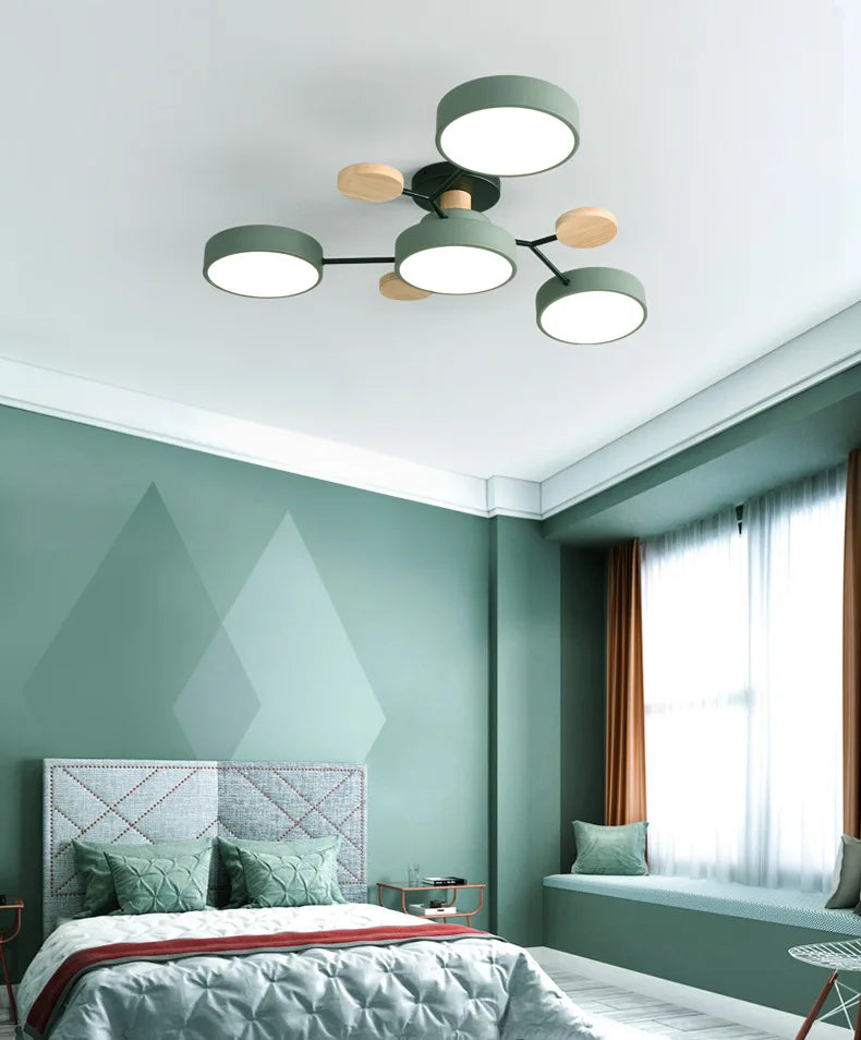 Nordic Wooden LED Ceiling Lamp