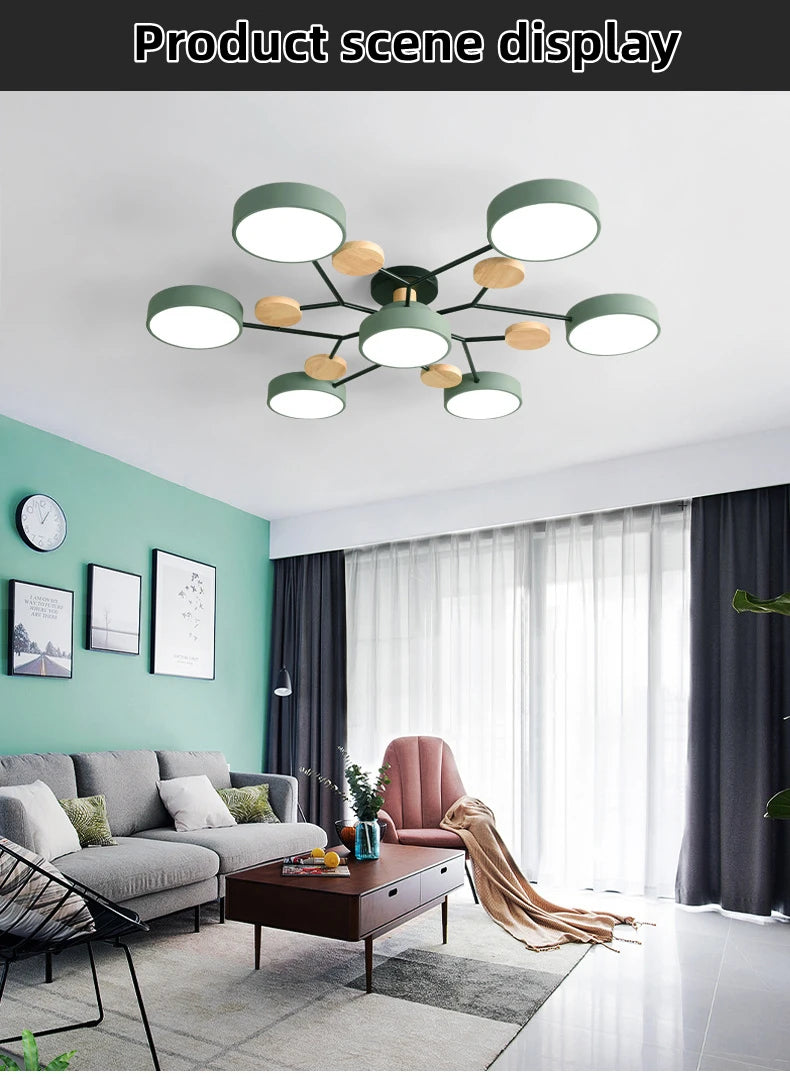 Nordic Wooden LED Ceiling Lamp