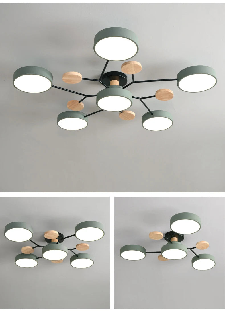 Nordic Wooden LED Ceiling Lamp