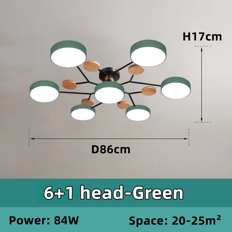 Nordic Wooden LED Ceiling Lamp